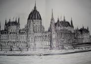 Sketch of the Hungarian Parliament , Budapest, European sketchbook