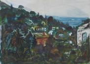 Sketch of the View Near Ingrid Bergman's Villa, Stromboli, Italy 
