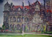 Sketch of the former Vice Regal Lodge, Shimla, Himalayas, travels in India